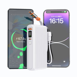 10000mah power bank with built-in retractable cable